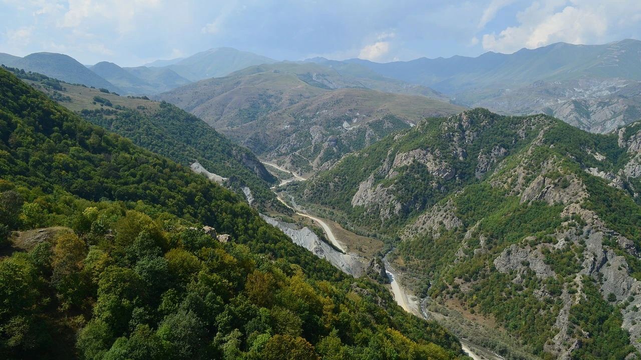 Forested mountain gorge in Artsakh
