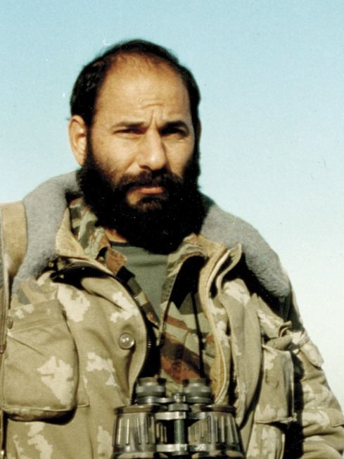 Archival photograph of Monte Melkonian in the field
